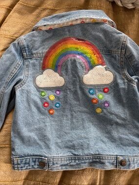 M&M'S Light Blue Denim Jacket with Colorful M&M Cuff Detail
